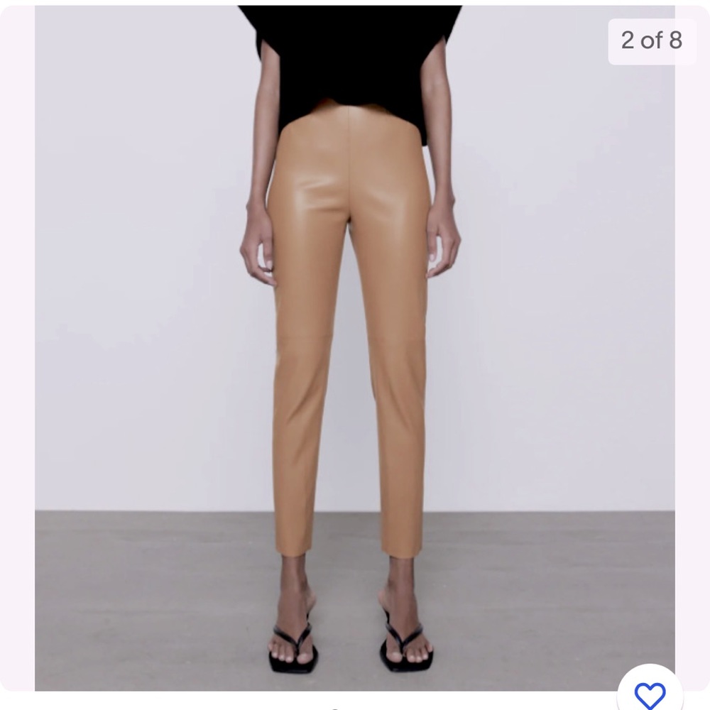 ZARA Hi Rise Faux Leather Leggings